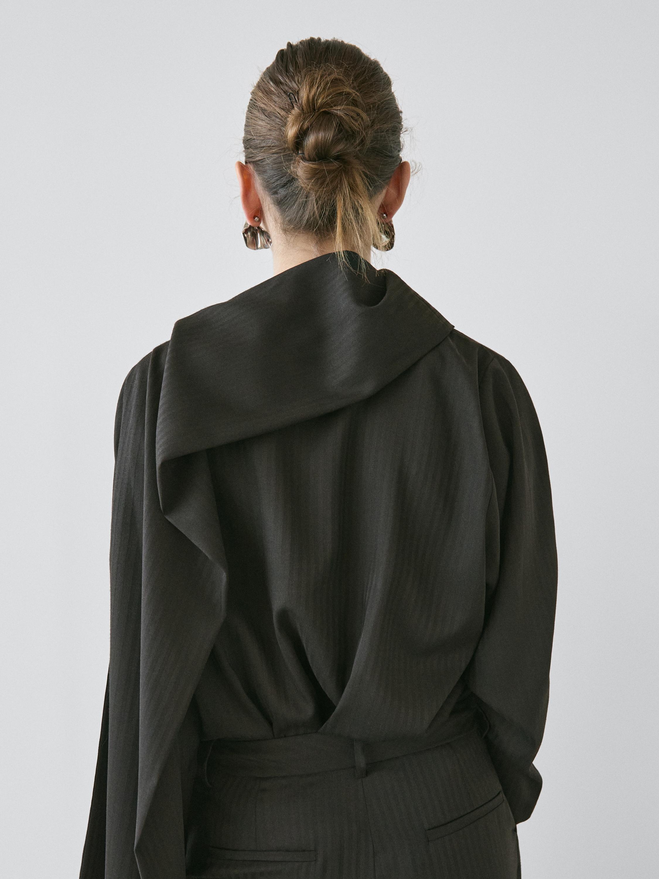 Striped blouse with cape detail - STUDIO